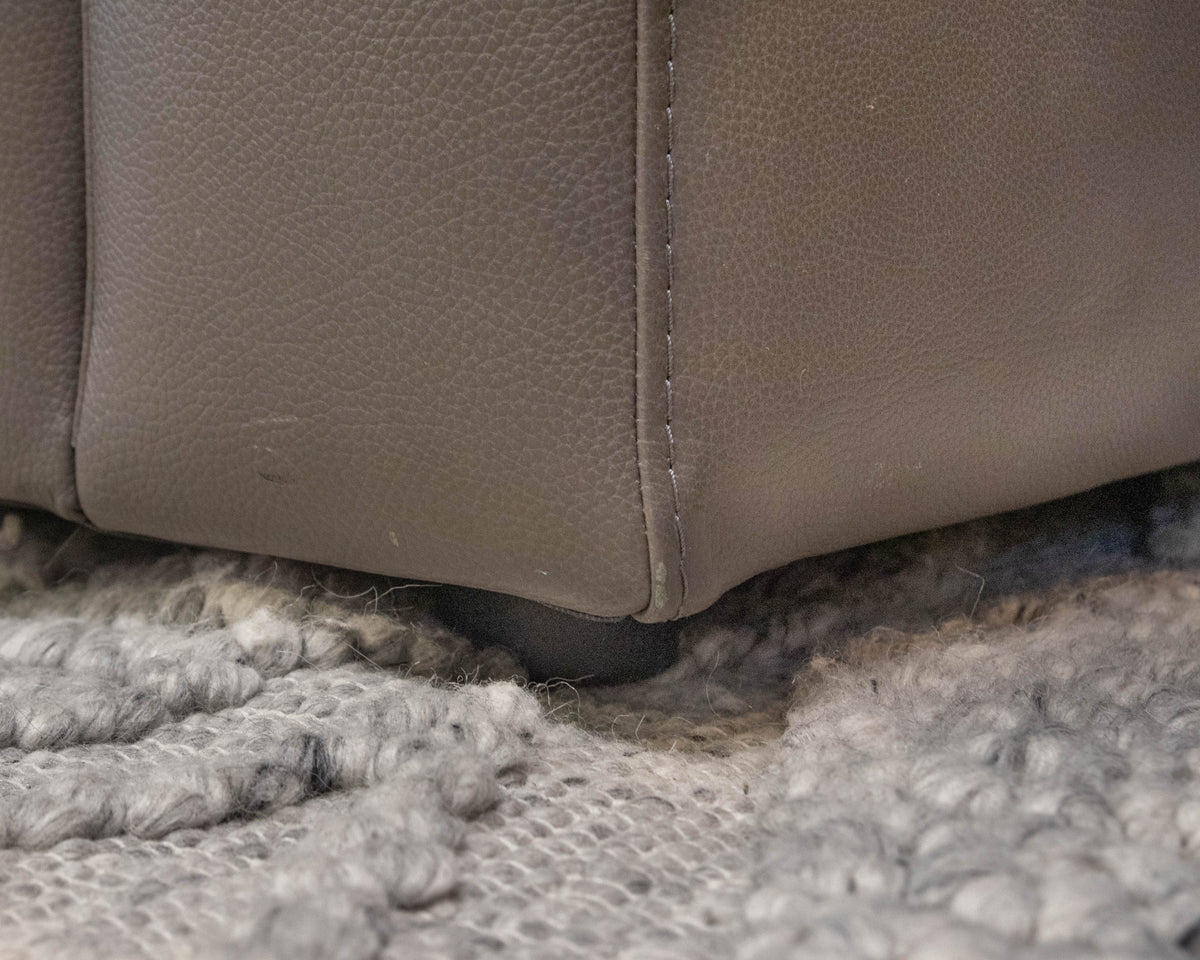 Bloomingdales Grey Leather 3 Cushion Sofa