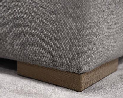RH Modena Track-Arm Bench Cushion Right Arm Luxe L-Sectional in Grey Linen