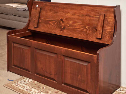 Stained Pine Storage Bench