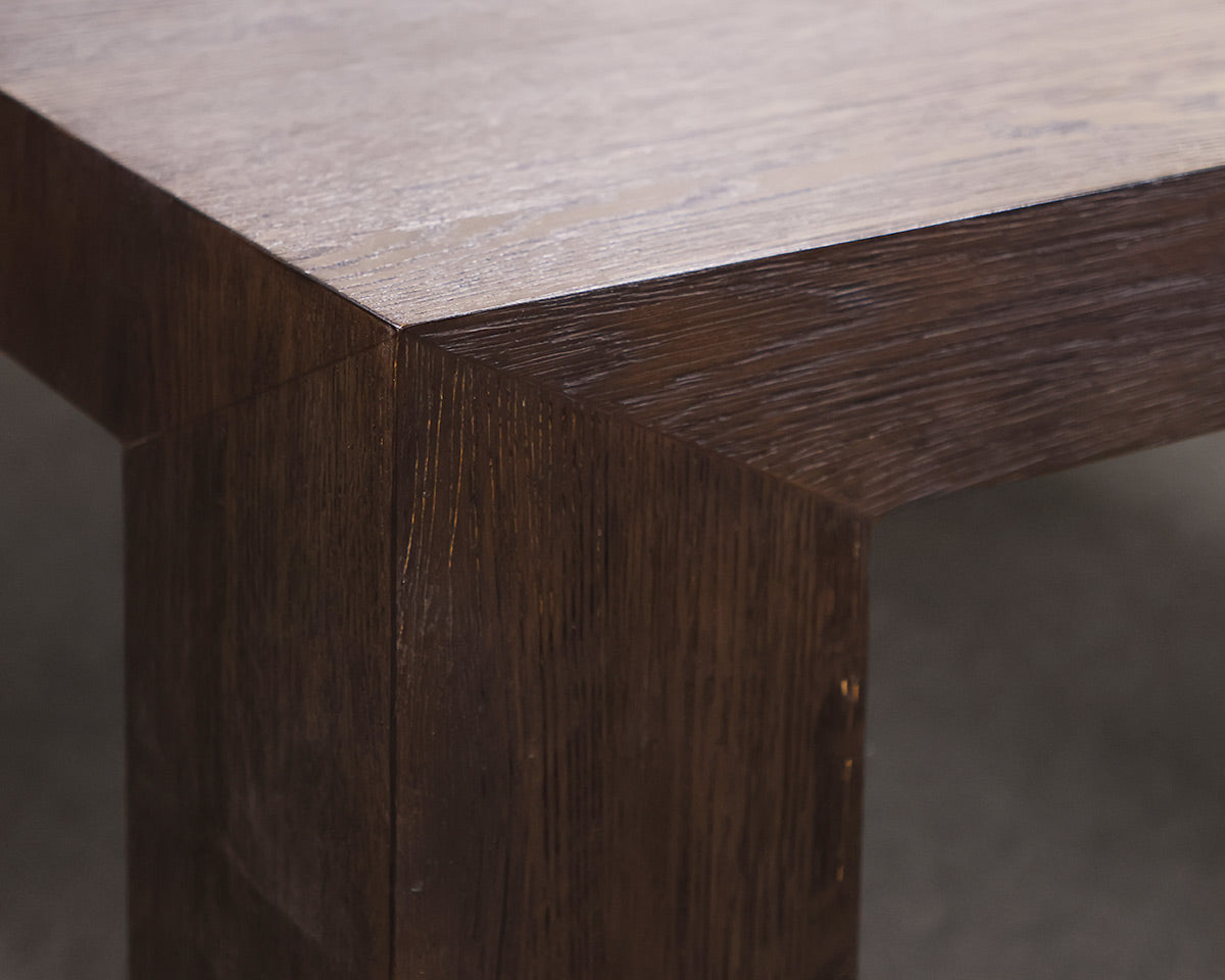 RH Machinto 78" Square Dining Table in Brown Drifted Oak Finish