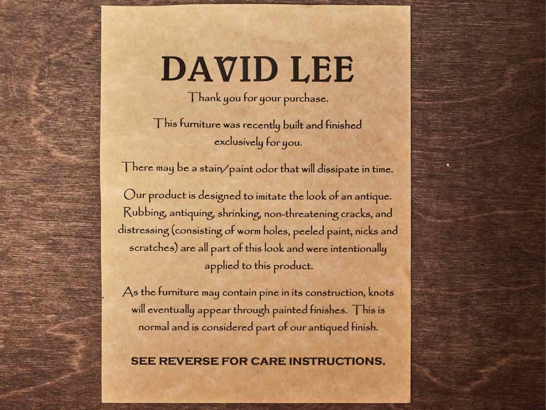 David Lee  Sage Green Finish 3 Drawer & Lower Shelf Console