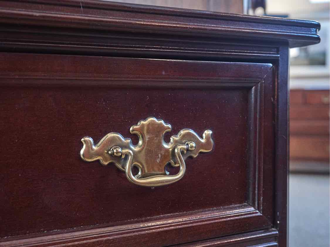 Bassett Cherry Accent Chest with 3 Darwers & Brass Chippendale Pulls