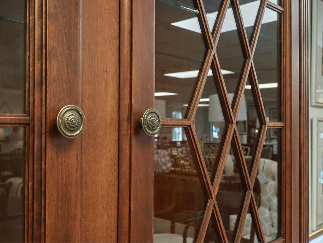 Nichols & Stone Cherry China Cabinet with Lighted Hutch