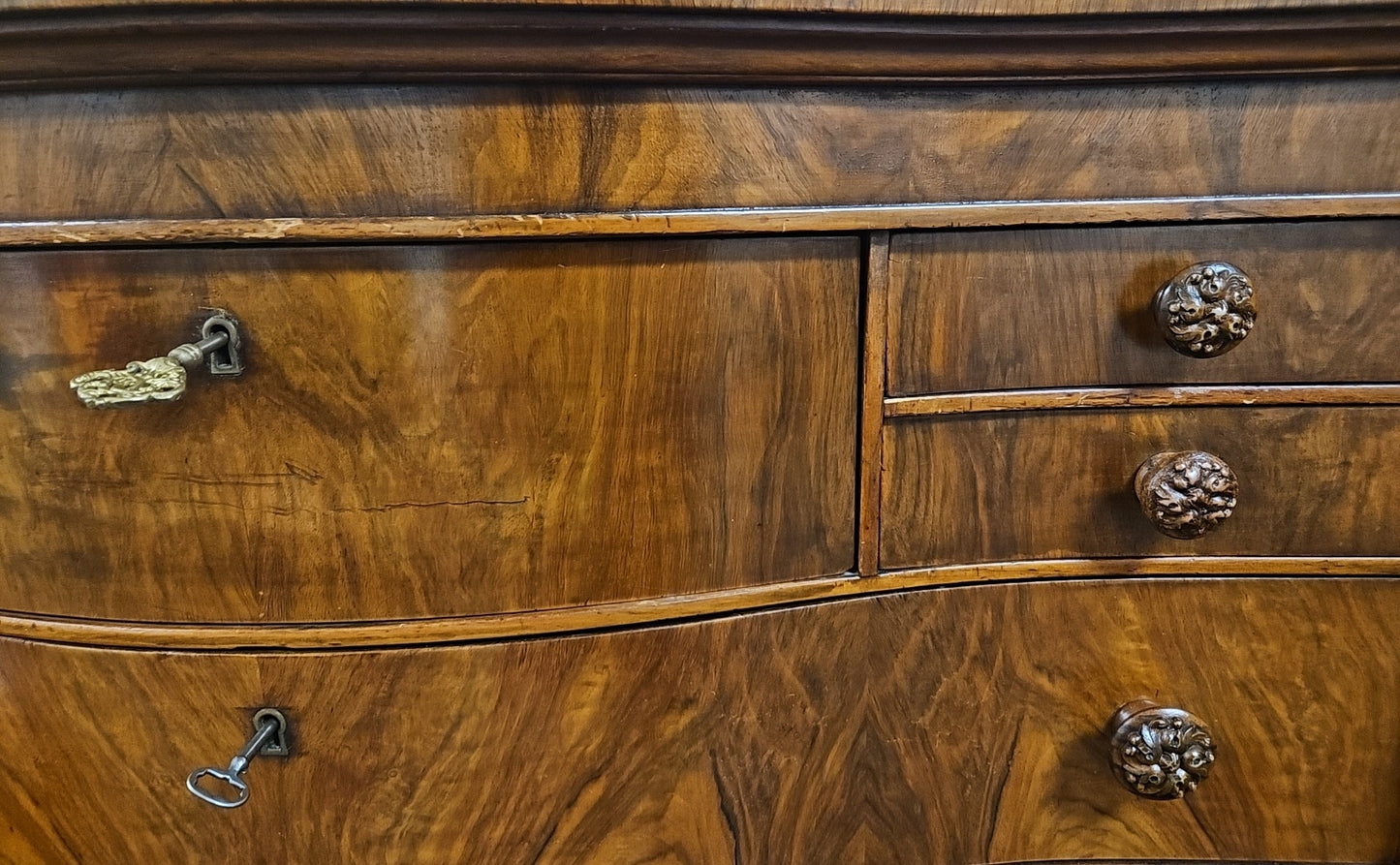 Flame Mahogany Antique Chest