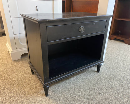 'Maison' Black 1 Drawer Nightstand with Open Storage
