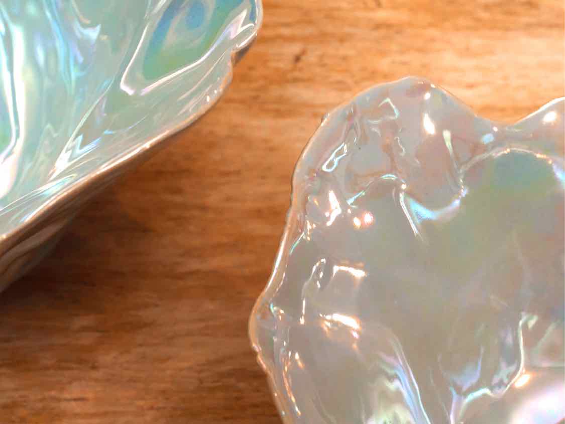 Antigua Ceramic Bowl Set Blue Pearl Glaze