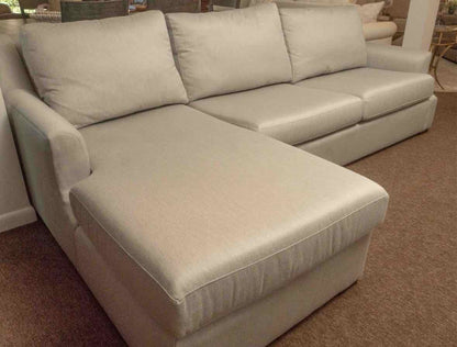 Kincaid Silver Grey Upholstered 2 Cushion  & Chaise Sectional