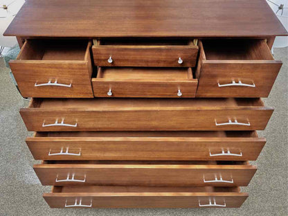 RWay  Walnut  8 Drawer  Chest with Silver Finish Hardware