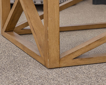 Trestle Style Cocktail Table W/ Cross Brace Base
