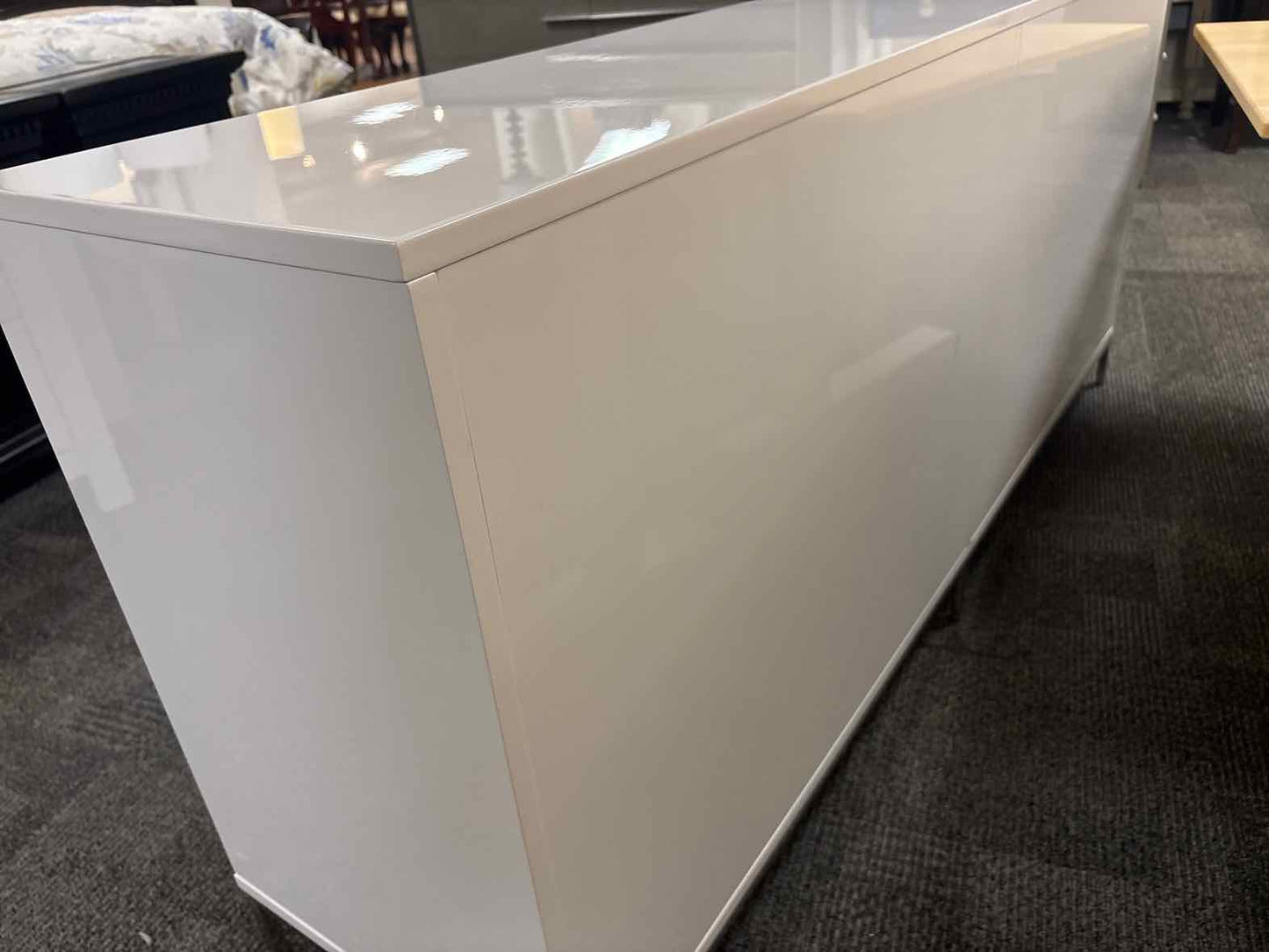 West Elm White Lacquer Storage Bookcase