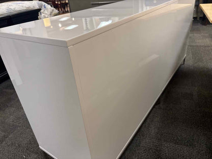 West Elm White Lacquer Storage Bookcase