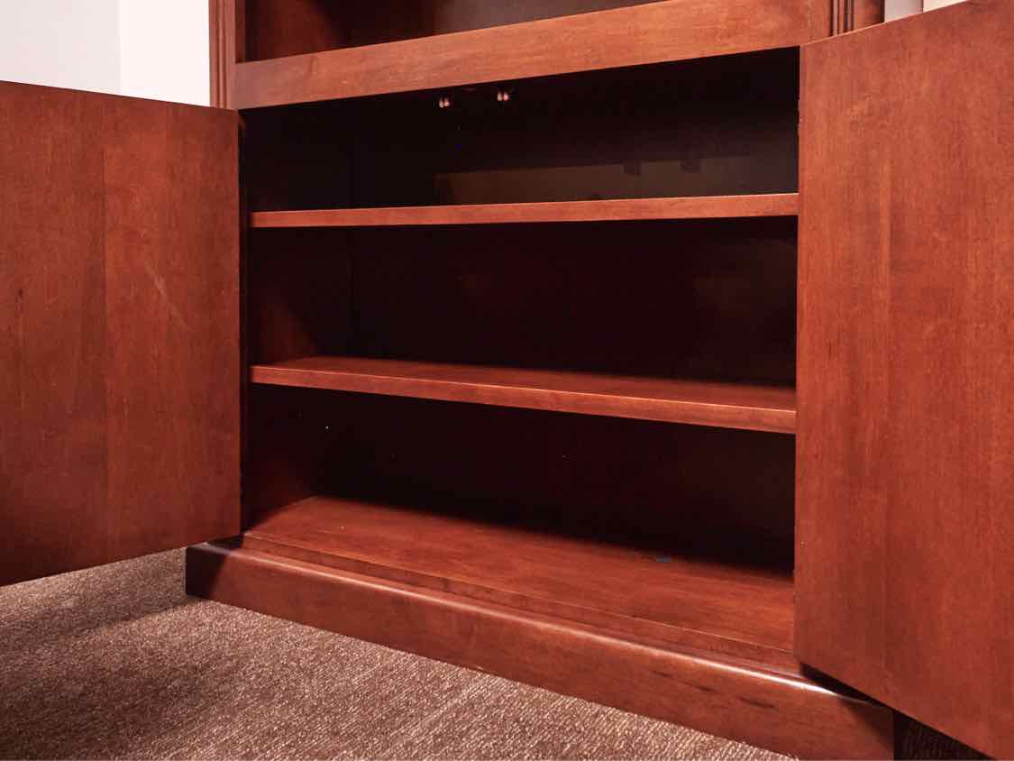 Cherry 5 Shelf 2 Door Bookcase