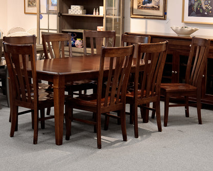 Bassett Dining Dark Mahogany Boat-Shaped Dining Table With 8 Chairs
