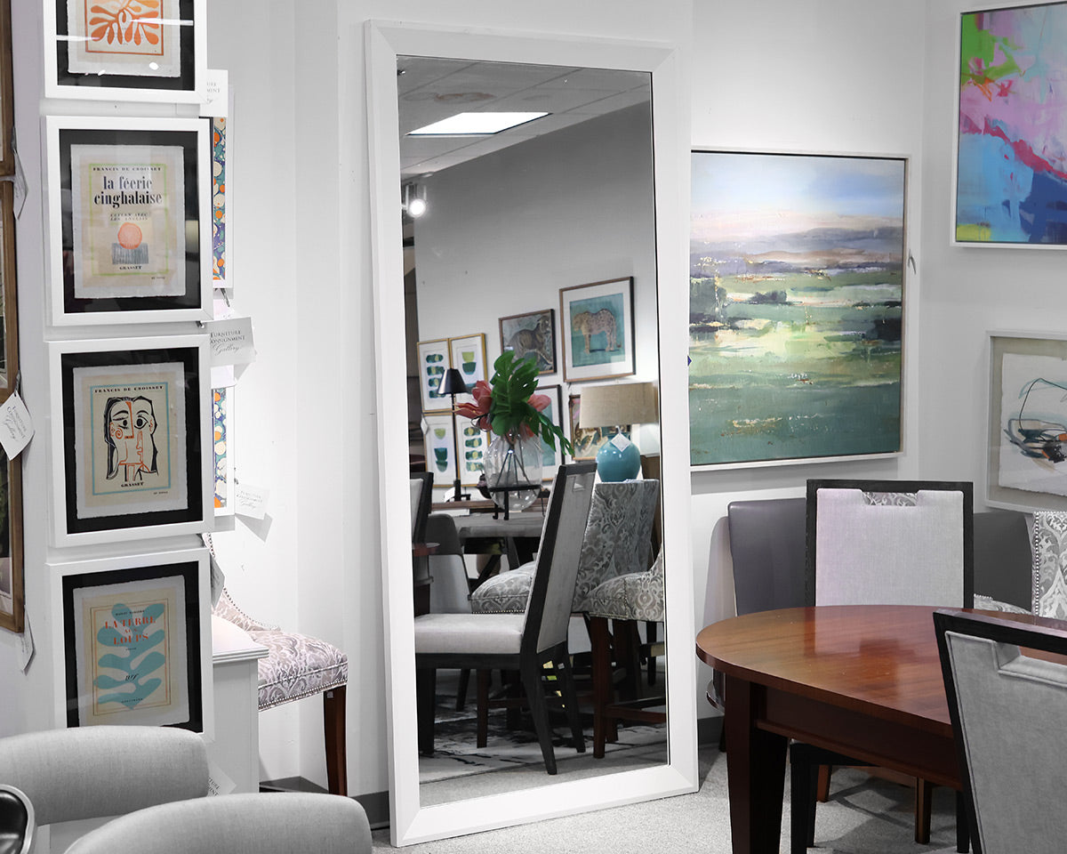 White Framed Floor Length Mirror