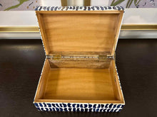 Medium Decorative Kaju Hinged Box in Indigo & Ivory