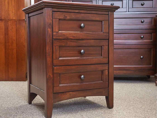 Espresso Finish Three Drawer Nightstand