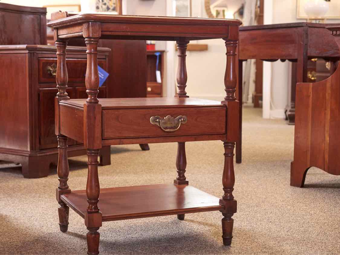 Cherry Nightstand with 1 Drawer & 2 Shelves