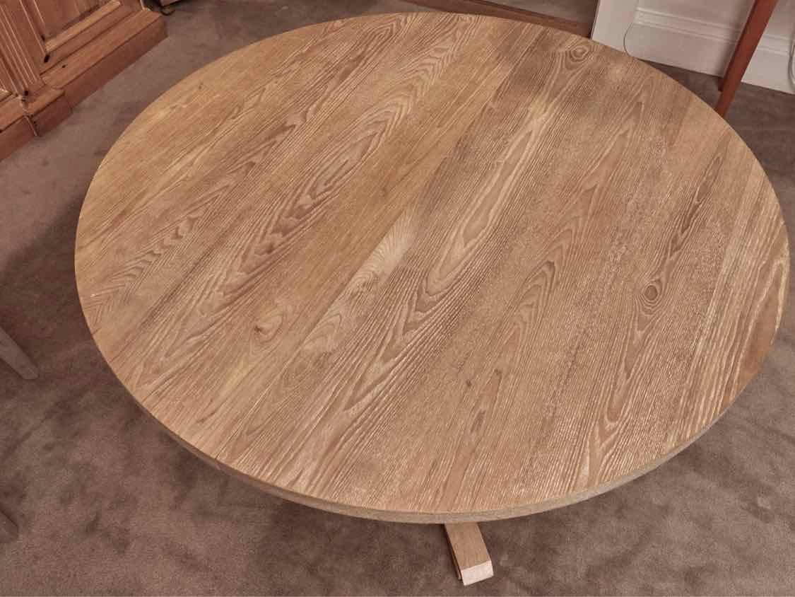 Natural Oak & Ash Round Dining Table With 15.5 Leaf