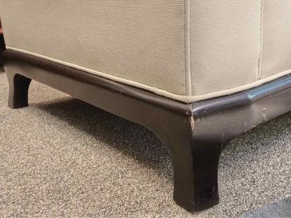 A. Rudin Soft Celadon Conversation Sofa w/ Loose Back Pillows & Ebony Legs