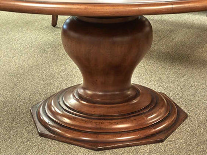 Round  Urn Pedestal Dining Table in Solid Maple with Distressed Finish