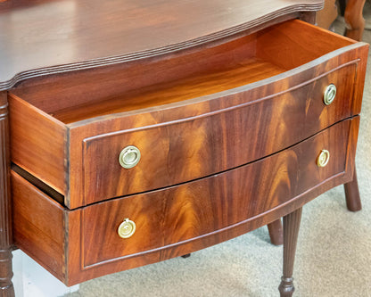 Small Flame Mahogany Server W/ Backsplash