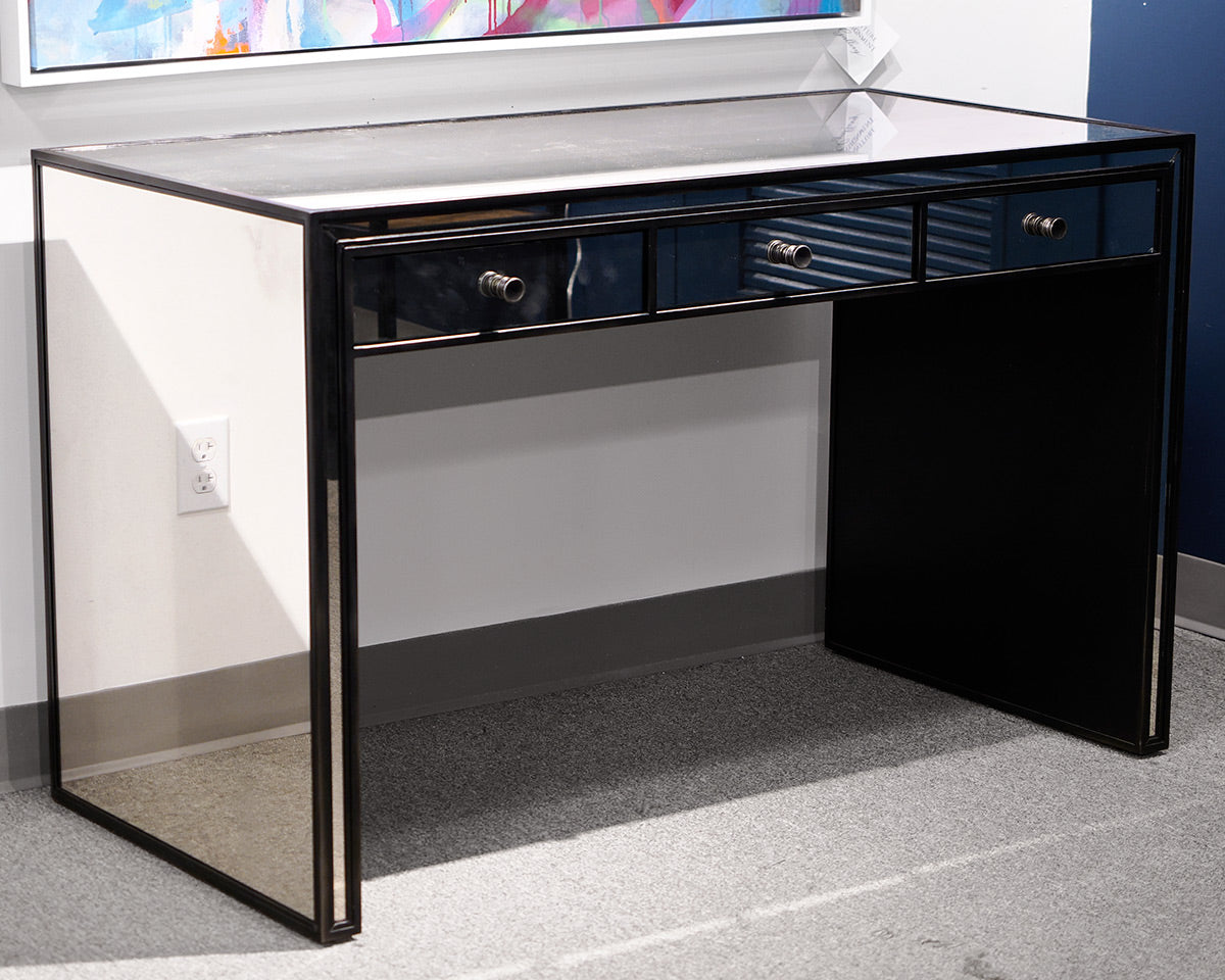 Mirrored Three-Drawer Desk