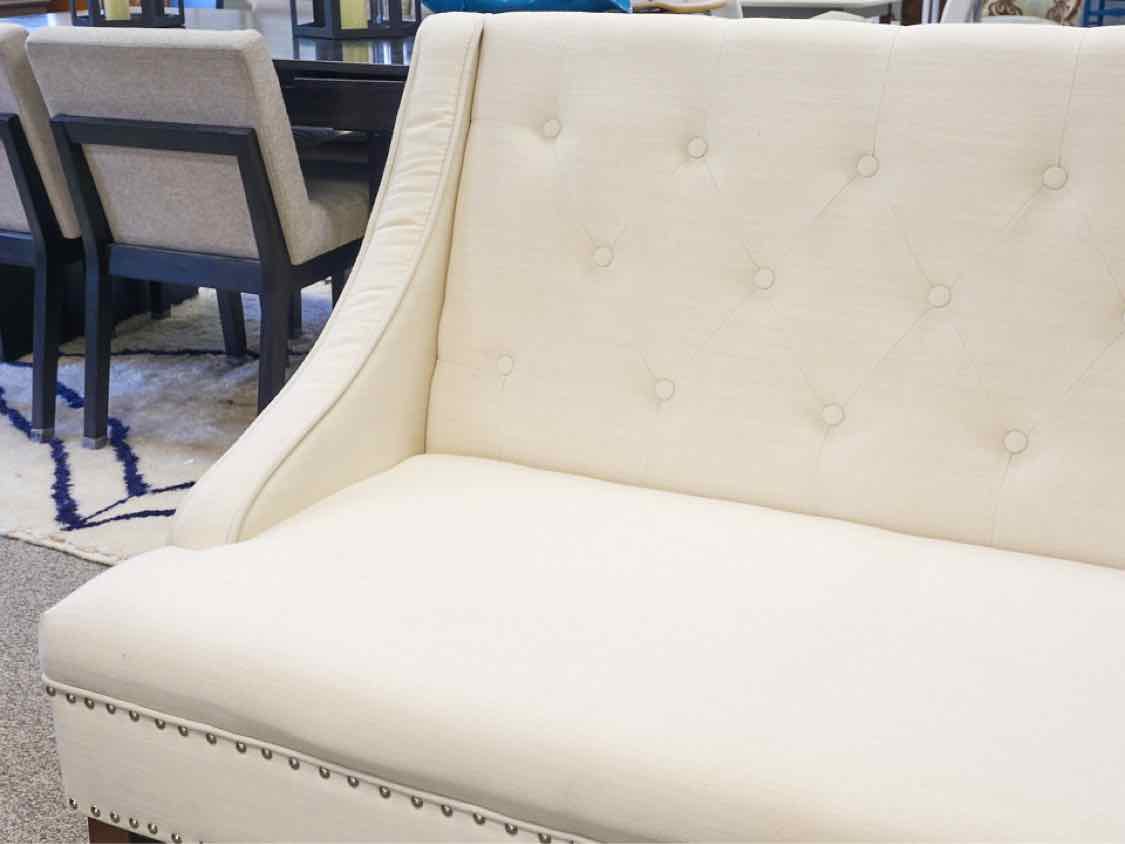 Banquette Light Beige Upholstered Bench