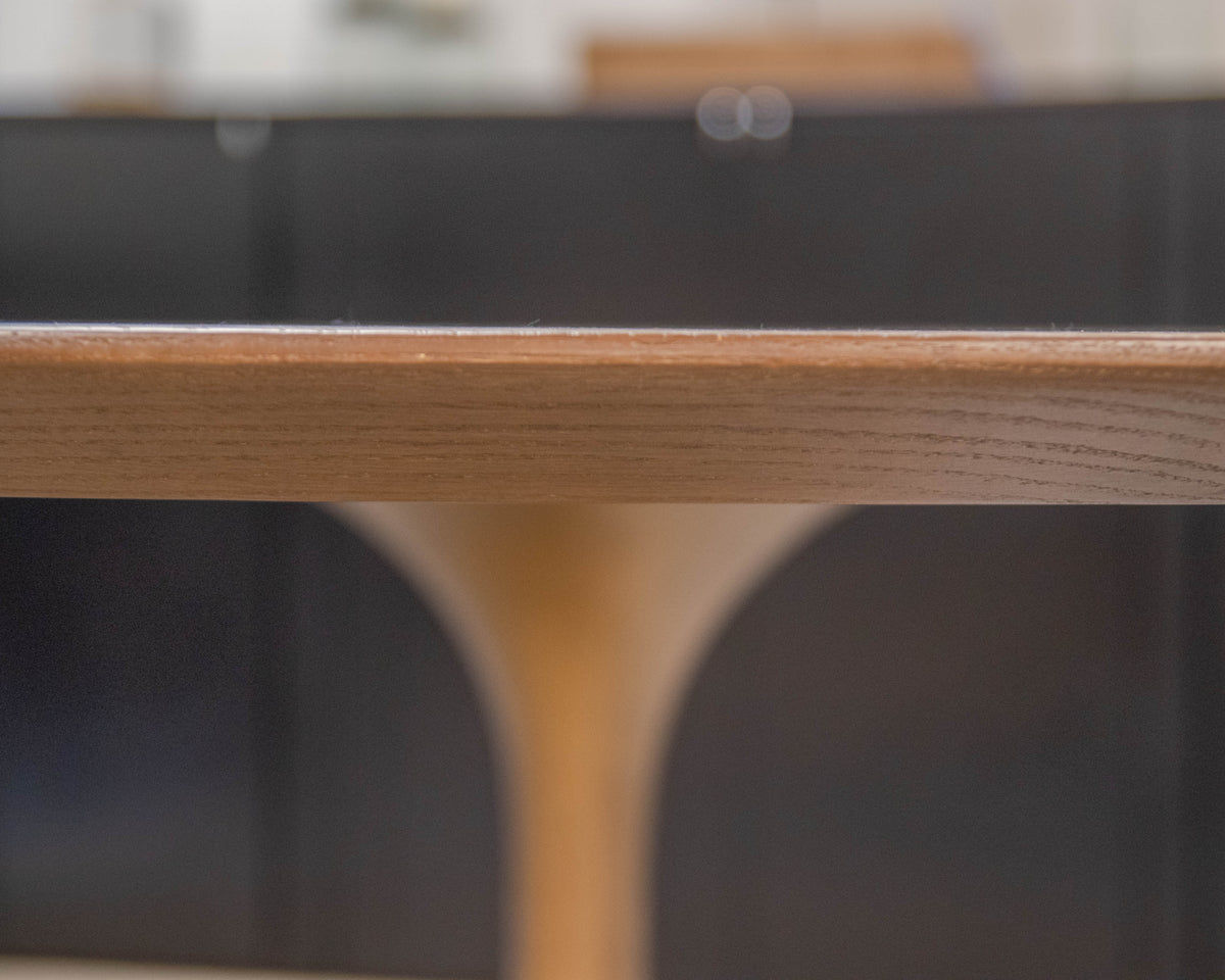 Restoration Hardware Aero Round Dining Table in Dark Brown "Walnut"
