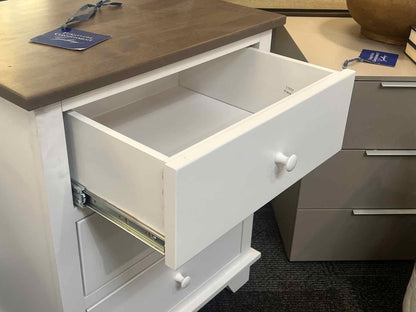 White Nightstand w/ Greywash Top