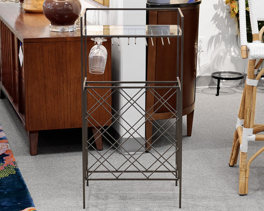 Pottery Barn Metal and Glass Wine Rack