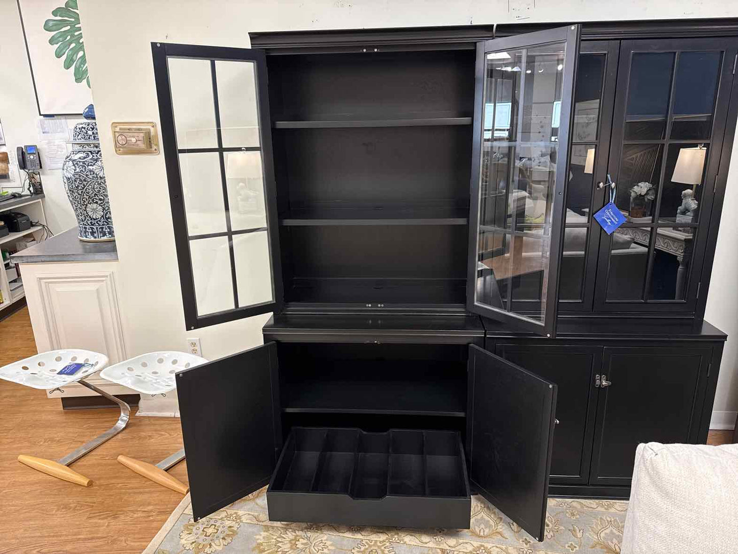Pottery Barn Black China Cabinet