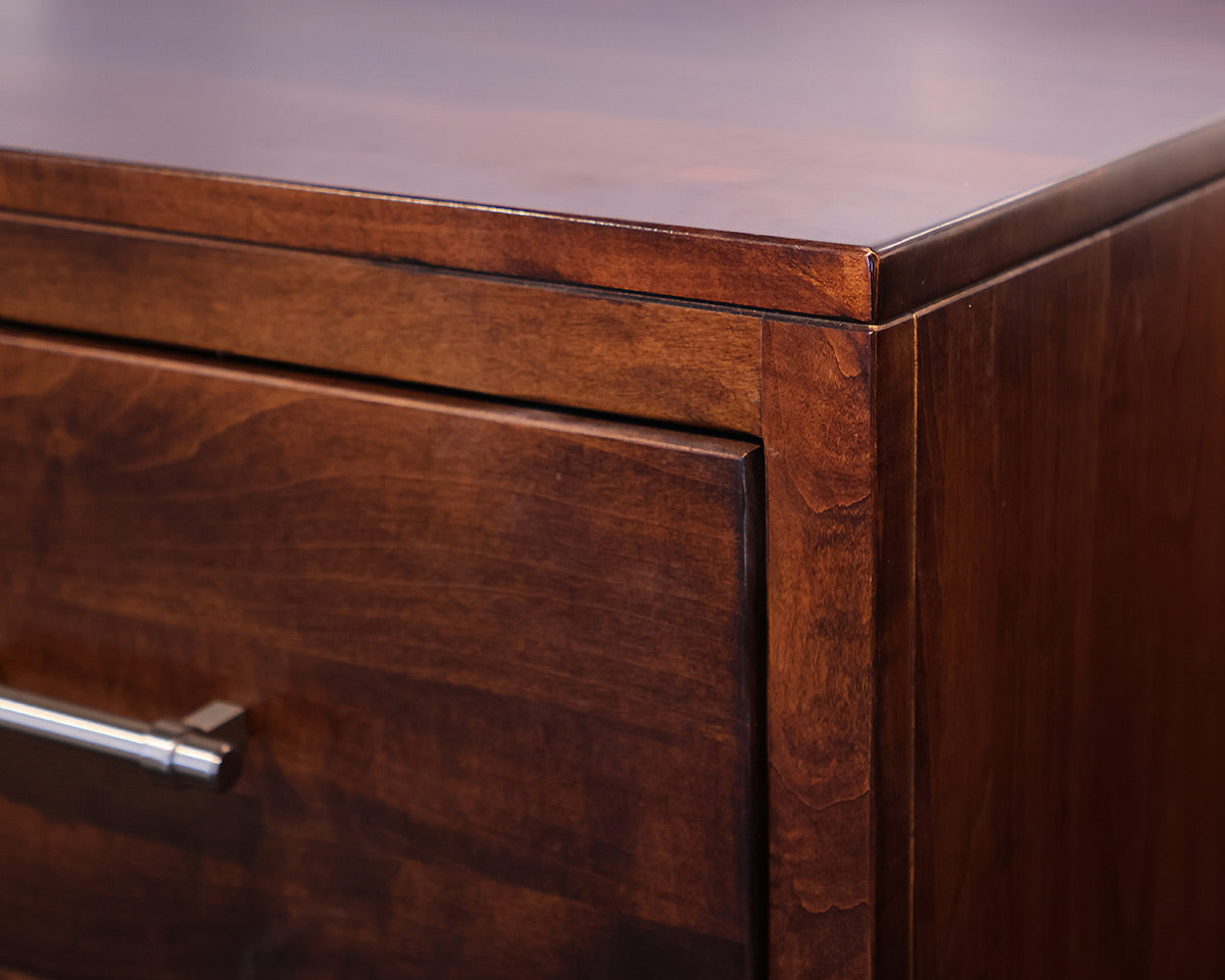 Yutsy Woodworking Six Drawer Chest in Dark Finish with Steel Pulls
