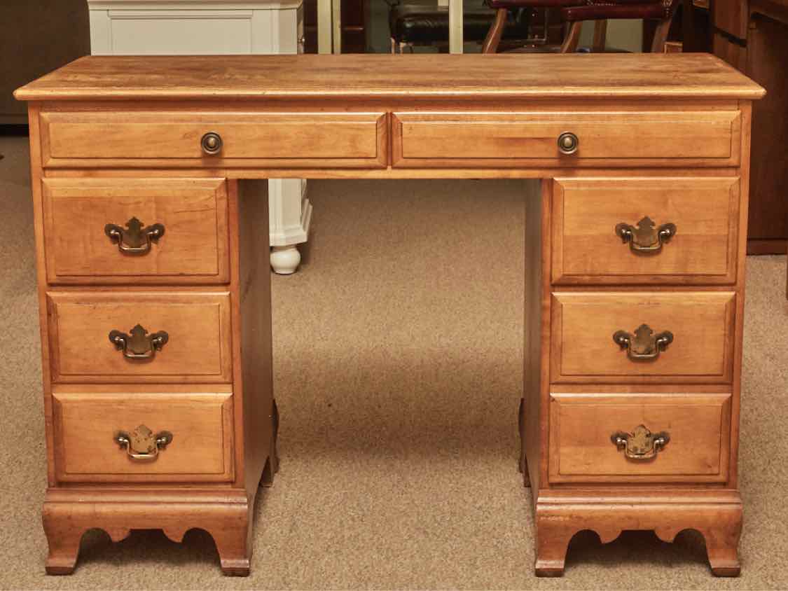 Crawford Furniture  Stained Ash 6 Drawer Desk
