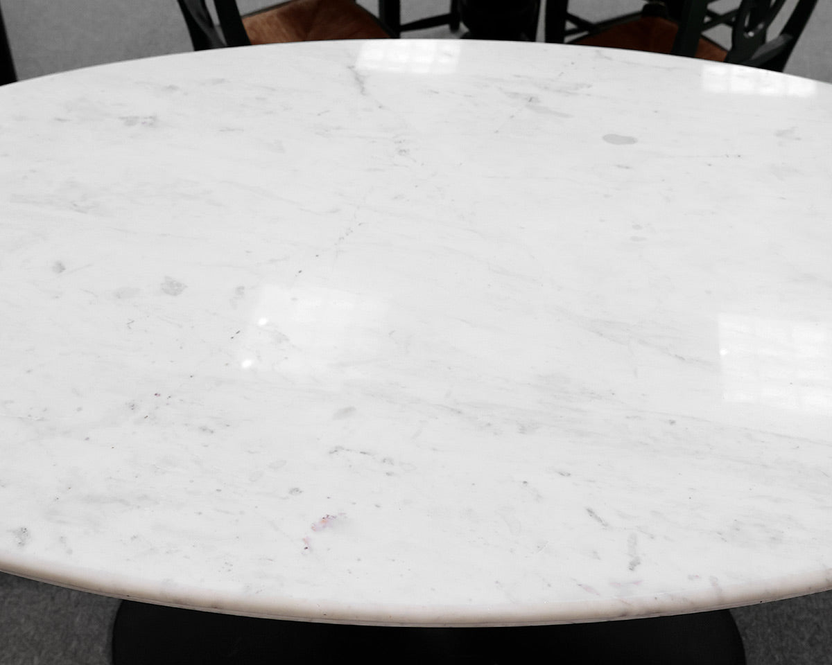 William Sonoma Oval Marble Top Tulip Dining Table