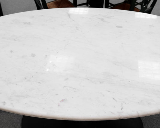 William Sonoma Oval Marble Top Tulip Dining Table