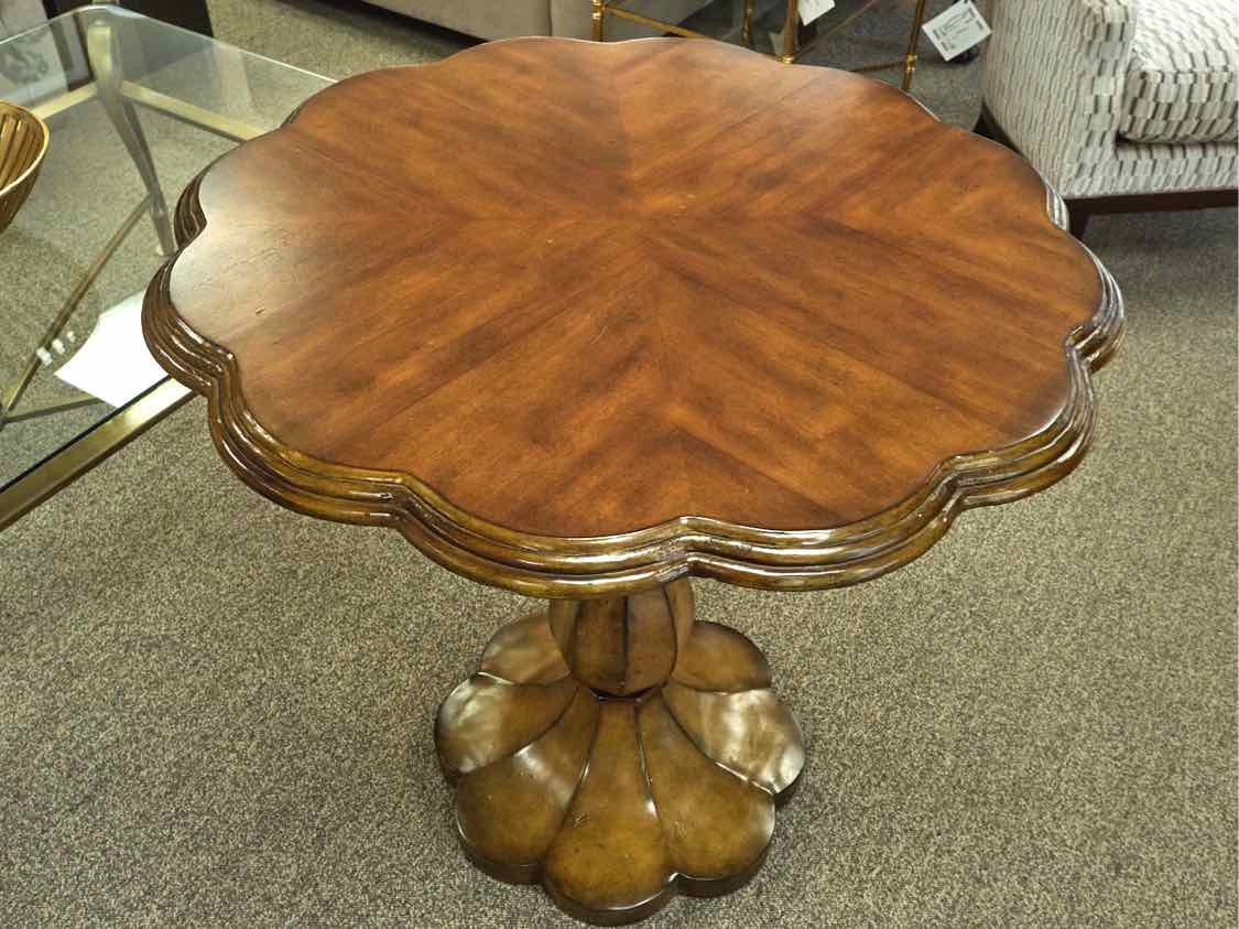 Scalloped Edge Pedestal Table