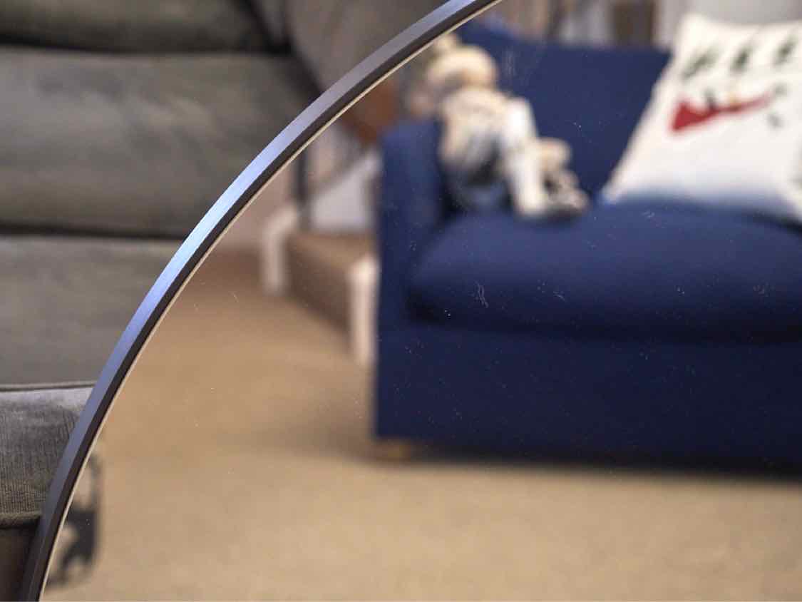 West Elm Round  Mirror with Black Metal Trim