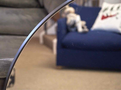 West Elm Round  Mirror with Black Metal Trim
