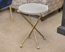 Anthropologie 'Joyeux' White Marble Round  Side Table