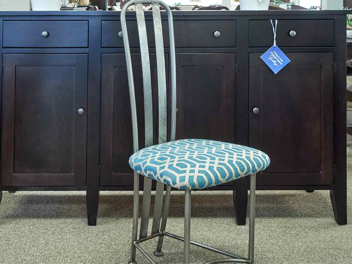 Set of 4 Custom Brushed Stelel Dining Chairs