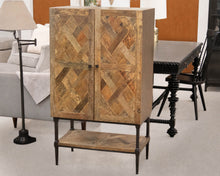 Pottery Barn Rustic Parquet Door Bar Cabinet