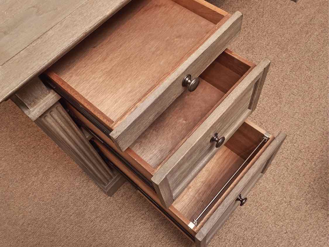 Pottery Barn 'Livingston'  Executive  Desk in Gray Wash Finish