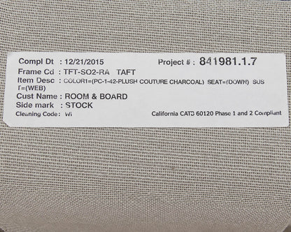 Room & Board Plush Microfiber Track Arm Sectional In Soft Grey