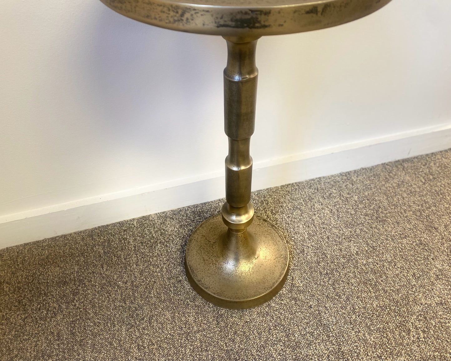 Round Textured Cast Aluminum Accent Table