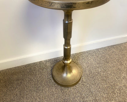 Round Textured Cast Aluminum Accent Table