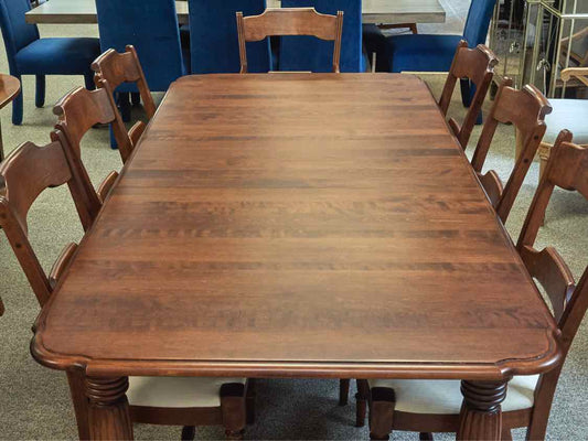 Nichols & Stone Cherry Dining Table & Set of 8 Chairs