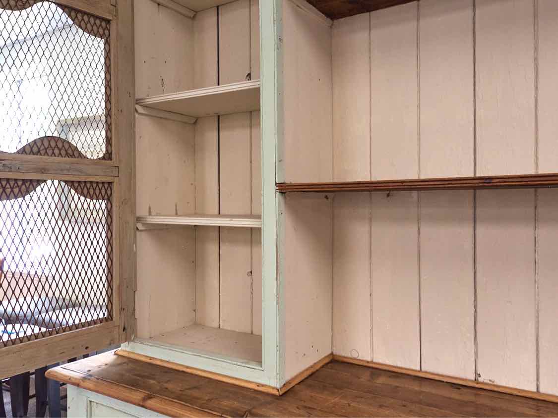 French Country Two Piece China Cabinet in Light Blue