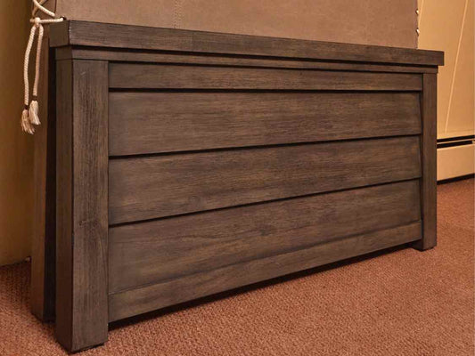 Legacy Classic 'Big Sky' Twin Oak Bed with Grey Canvas Headboard