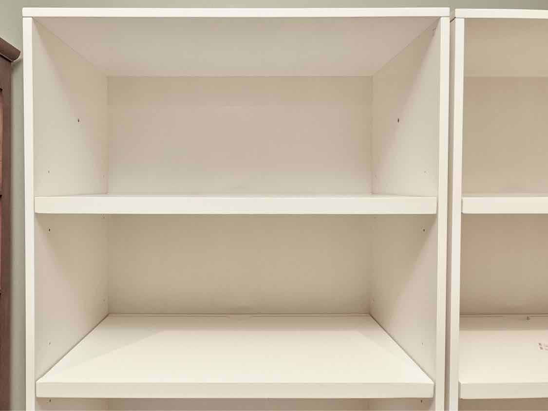 Pottery Barn Ivory Tall Bookcase with Adjustable Shelves