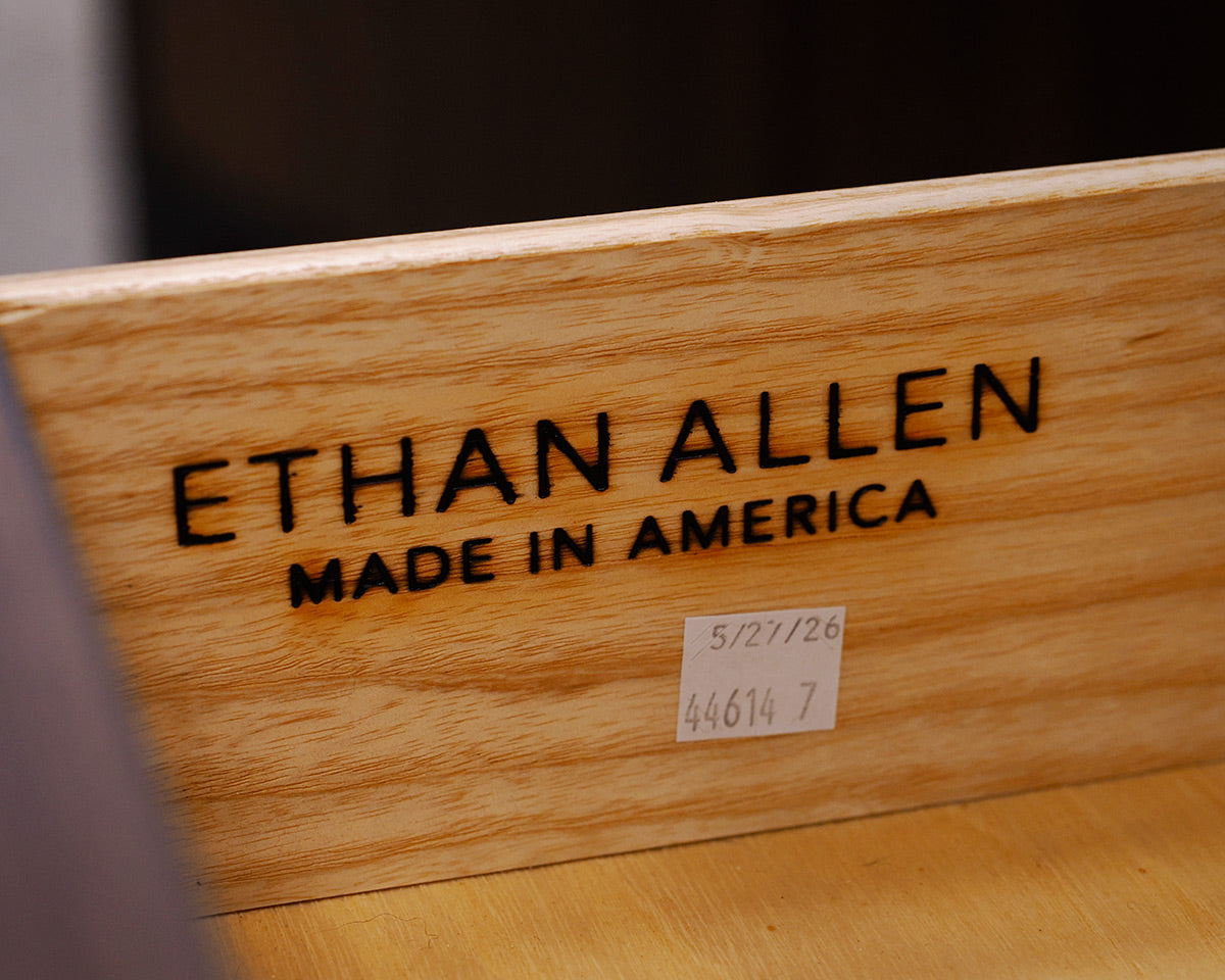 Pair Ethan Allen 'Eugene' Mahogany Nightstands